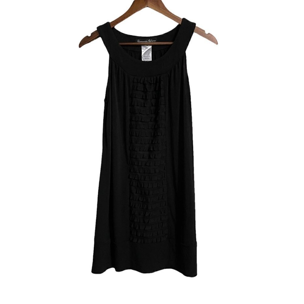 Appropriate Behavior Womens Black Y2K Ruffle Front Sleeveless Shift Dress Medium